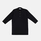 Black Cotton Kurta with White Trouser - Kids