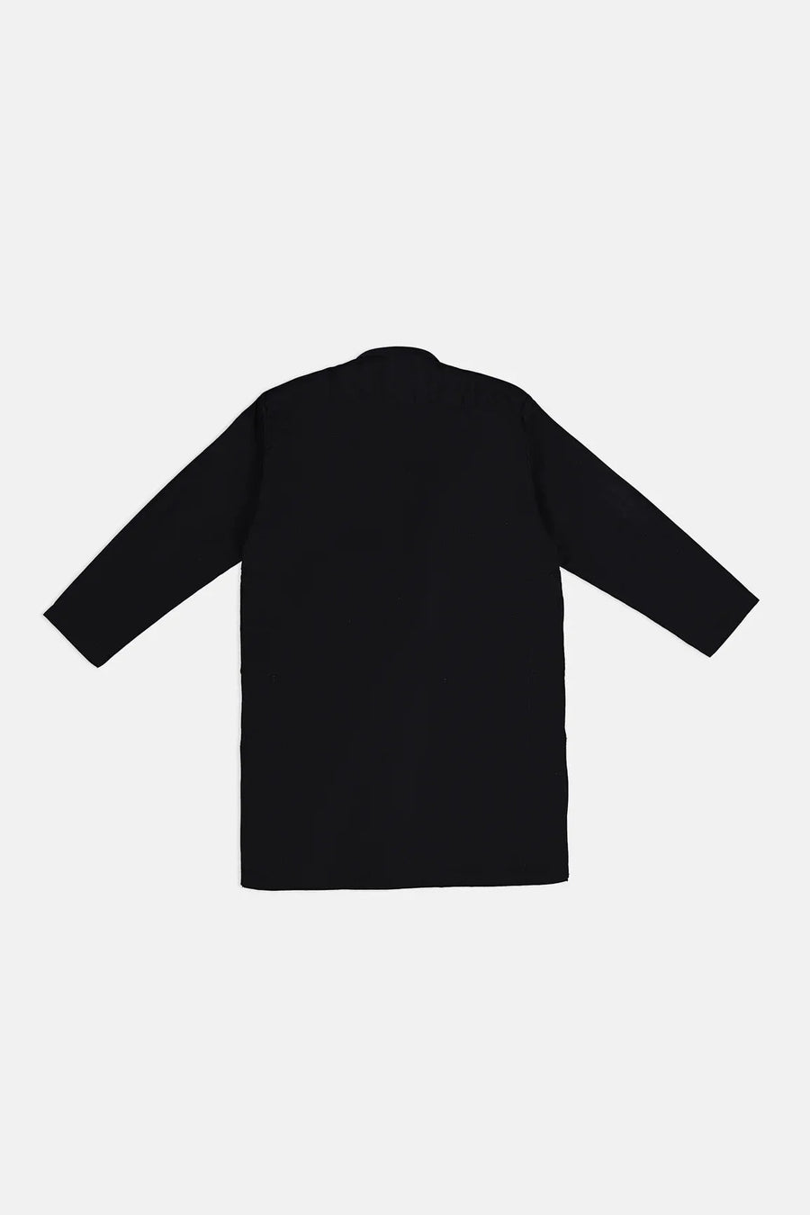 Black Cotton Kurta with White Trouser - Kids