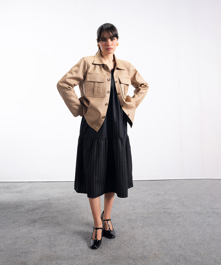 Beige Short Length Coat