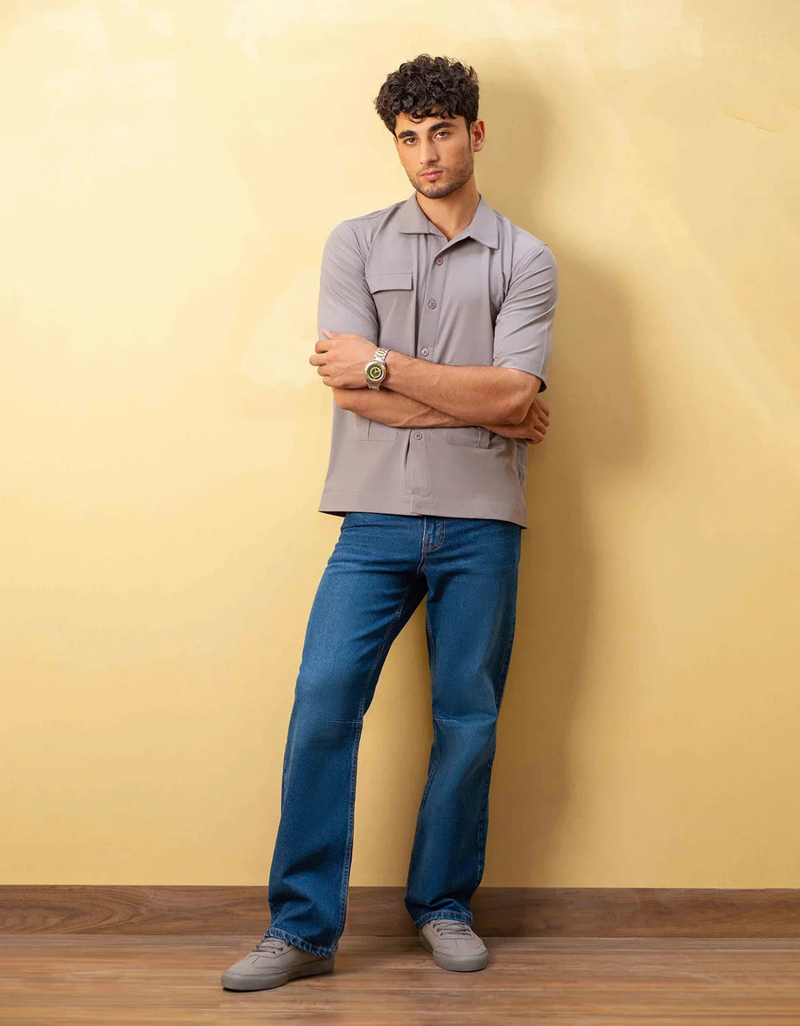 MEN’S BOXY FIT FLAP POCKETS SHIRT