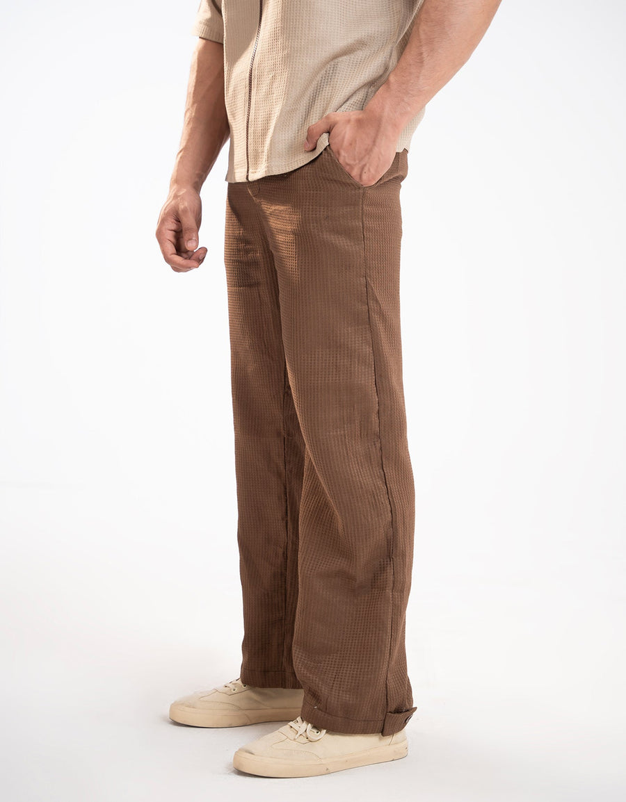 WAFFLE TEXTURED RELAXED PANTS