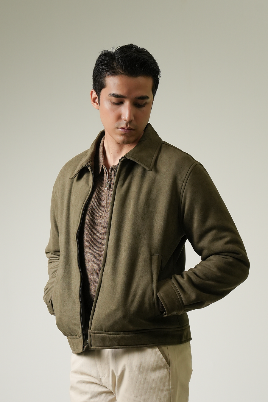 Regular Fit Suede Jacket