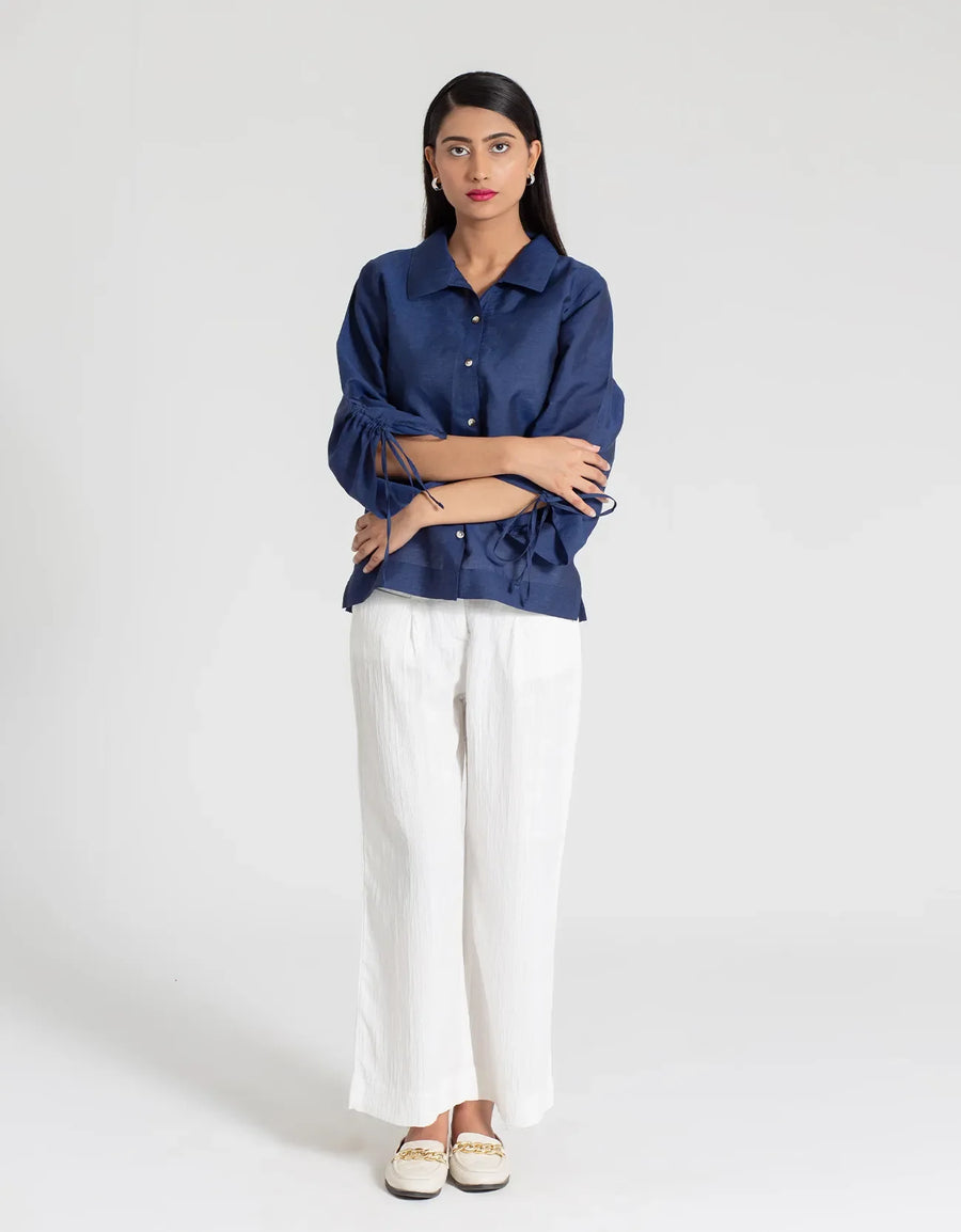 DRAWSTRING SLEEVE SHIRT