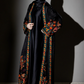 3 Piece - Black Silk Velvet Abaya
