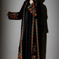 3 Piece - Black Silk Velvet Abaya
