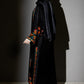 3 Piece - Black Silk Velvet Abaya