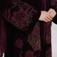 3 Piece - Plum Velvet Abaya