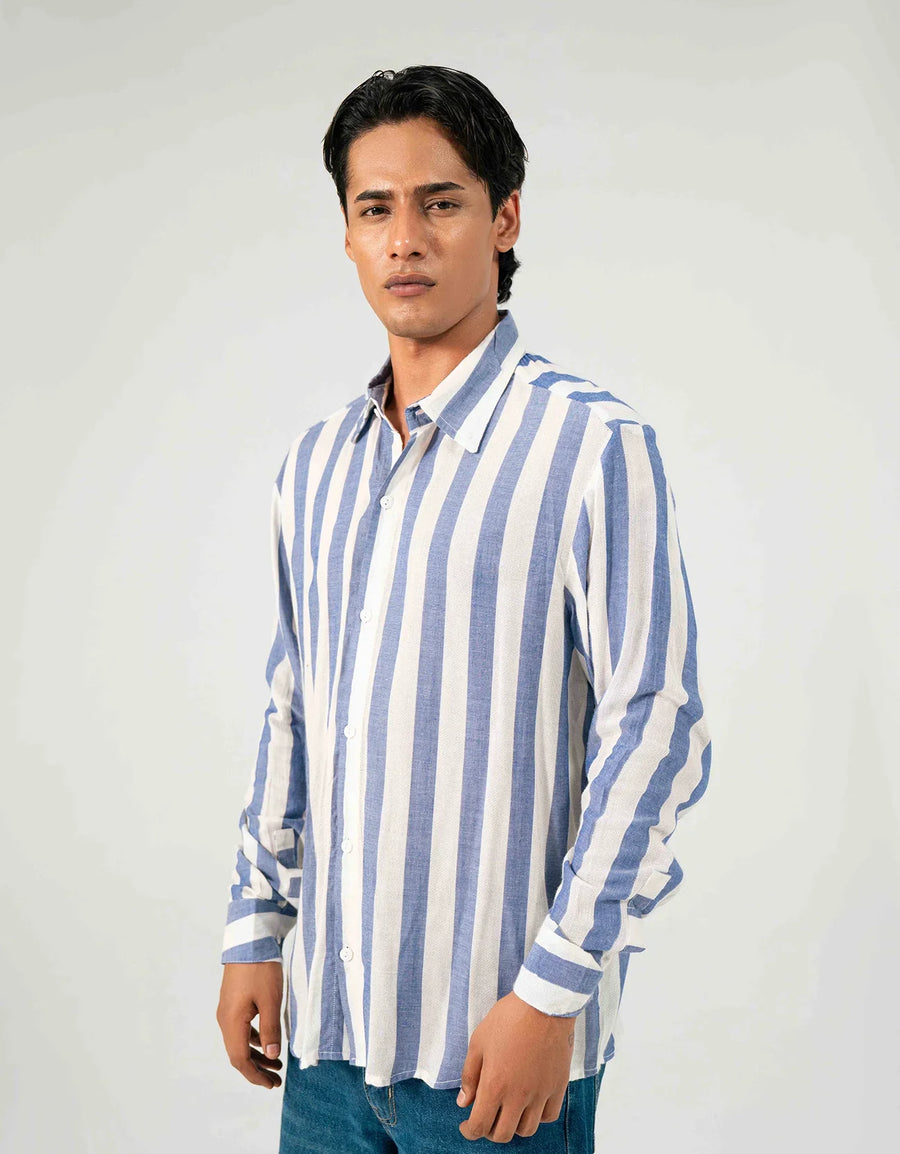 STRIPED COLLARED SHIRT