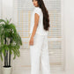 WAFFLE TEXTURED WIDE LEG TROUSER