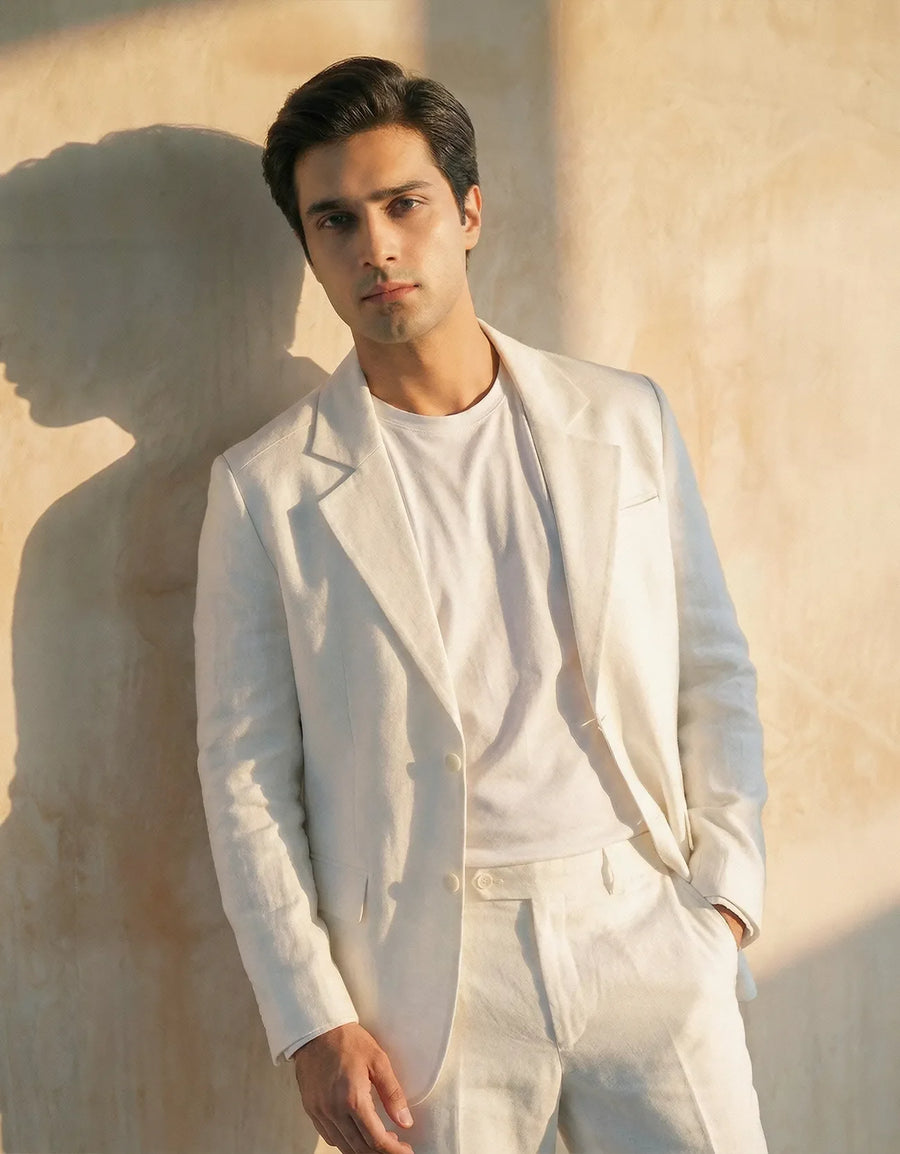 LINEN FLAP POCKET BLAZER