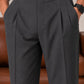 Grey Elasticated Double-Pleat Relaxed Dress Pants