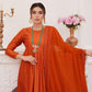Jahaan Embroidered Dupatta - Burnt Orange
