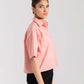 CROPPED PATCH POCKET SHIRT