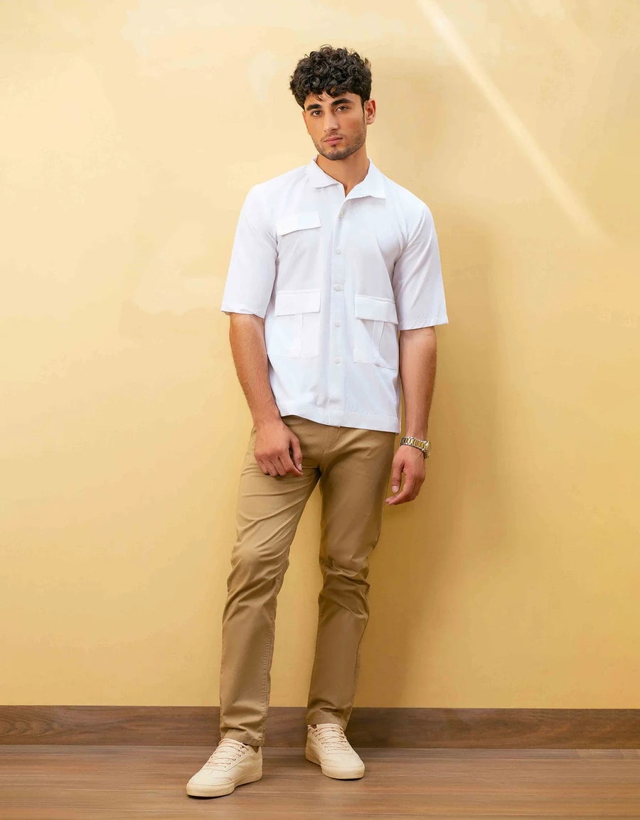 MEN’S BOXY FIT FLAP POCKETS SHIRT