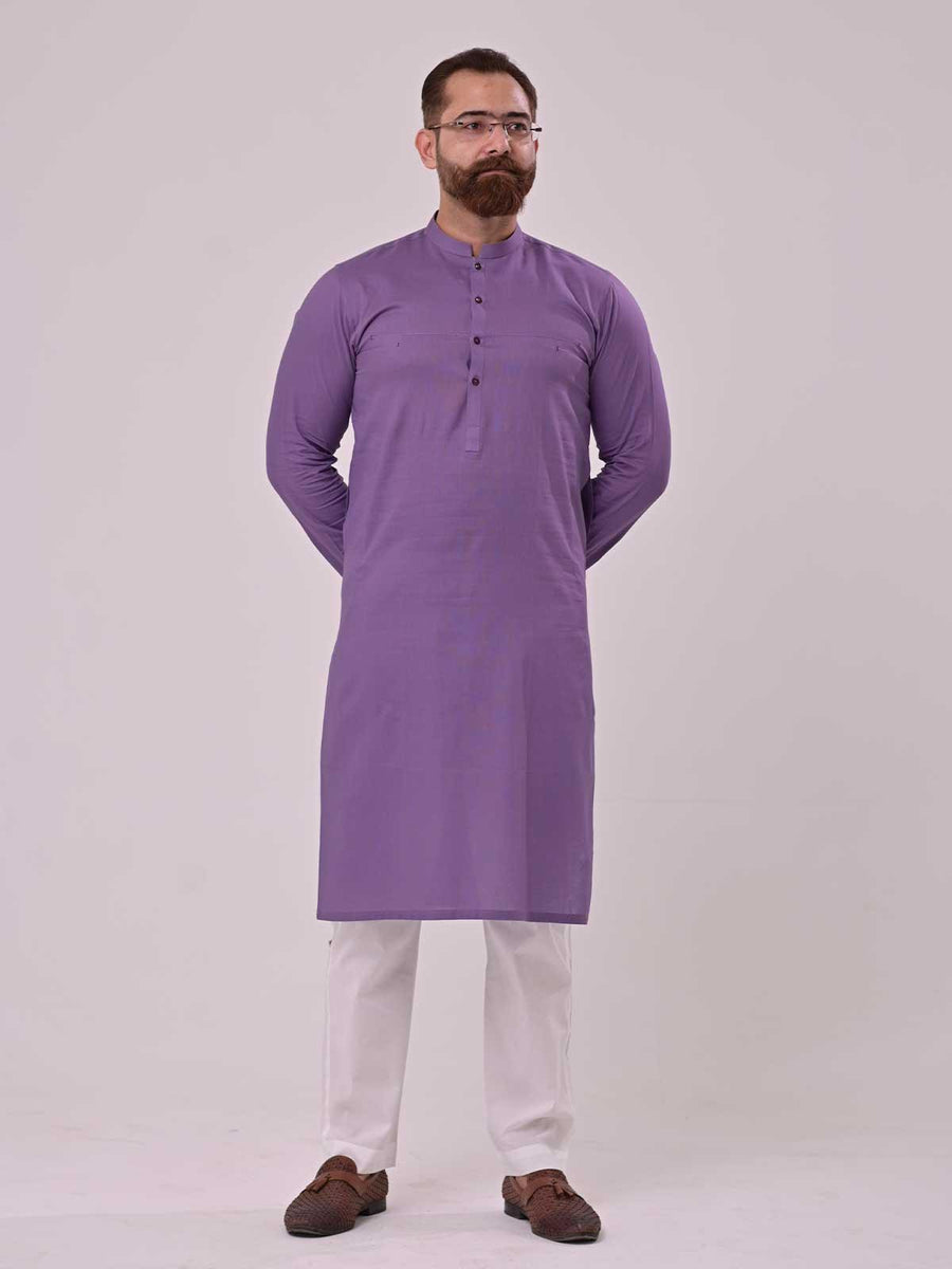 LIGHT PURPLE COTTON KURTA