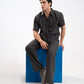 WAFFLE TEXTURED BUTTON DOWN SHIRT