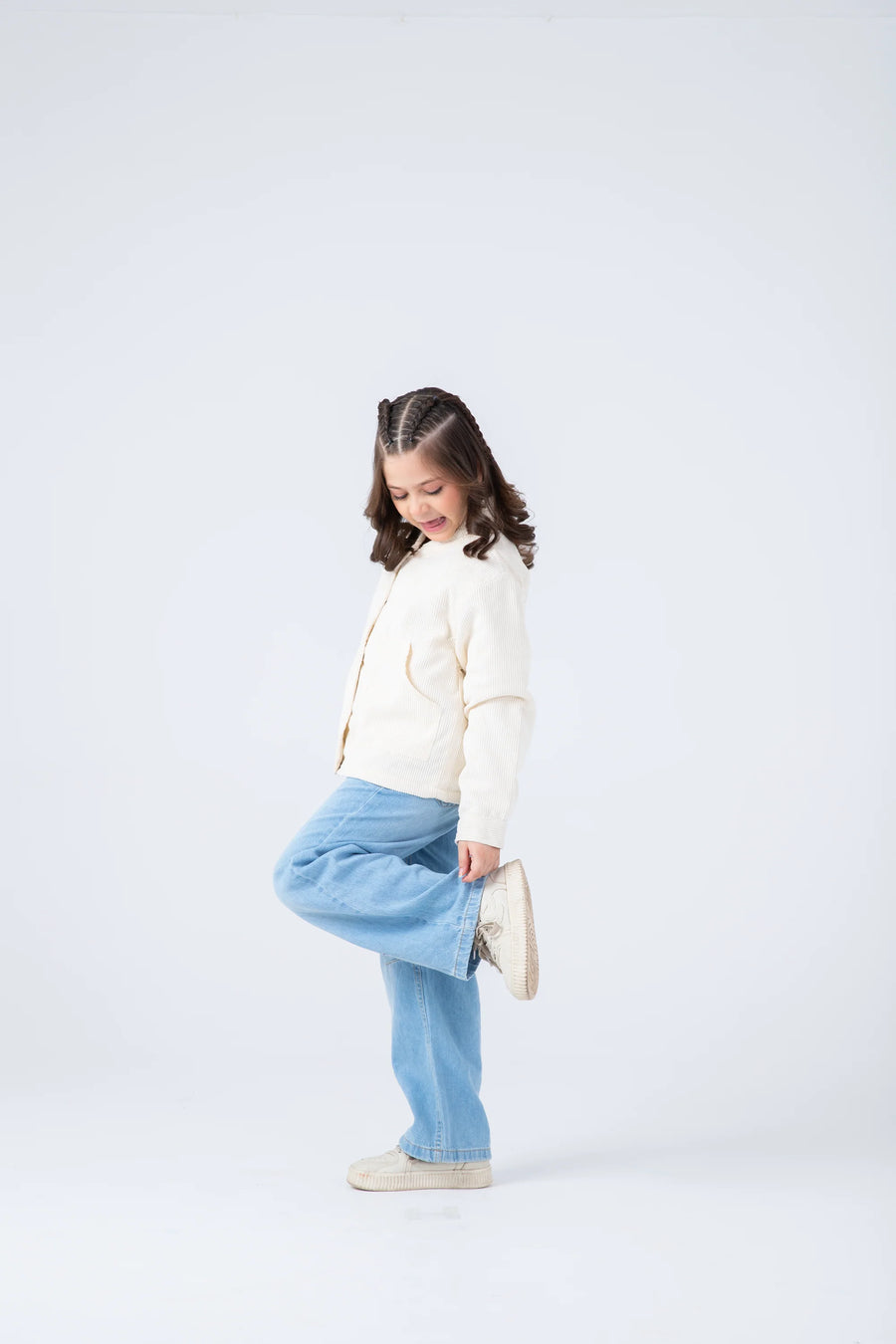 Girls Off-white Corduroy Jacket