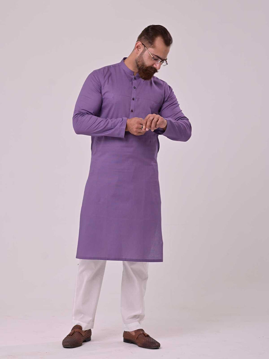 LIGHT PURPLE COTTON KURTA