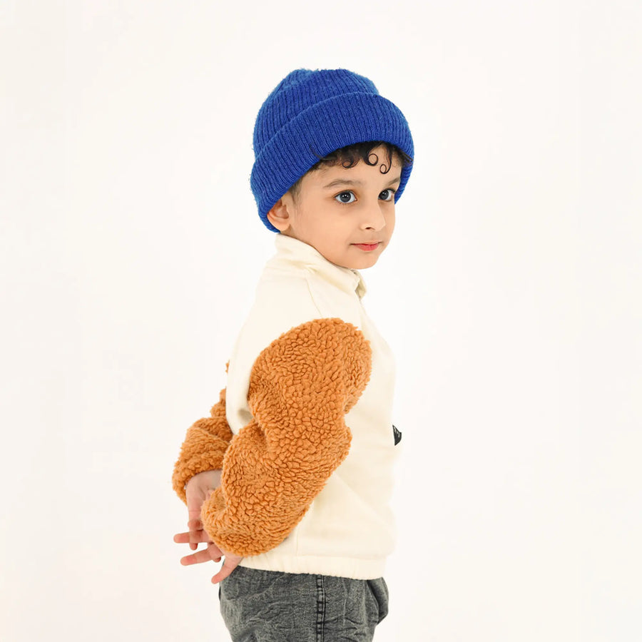 Fur Sleeve Quater Zipper