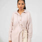 WAFFLE OVERLAPPED BUCKLE SHIRT