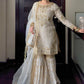 rang-e-bahar Zari organza Peach White 4Pc suit white-crown-S