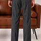 Grey Elasticated Double-Pleat Relaxed Dress Pants