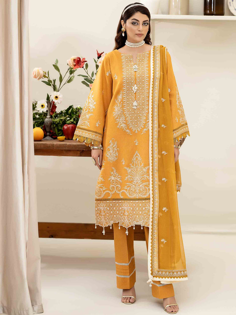 3 PIECE - EMBROIDERED KARANDI SUIT