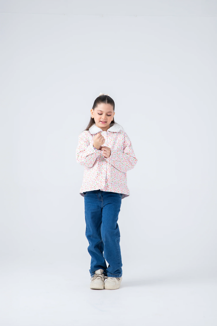 Fuzzy Floral Twill Jacket