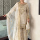 rang-e-bahar Zari organza Peach White 4Pc suit white-crown-S