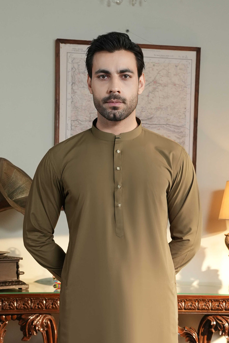 Stitched Shalwar Kameez (SPSB16) Khaki