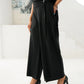 LINEN BUCKLED TROUSER WITH PANEL