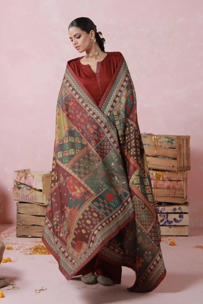 Gulposh Shawl - Maroon