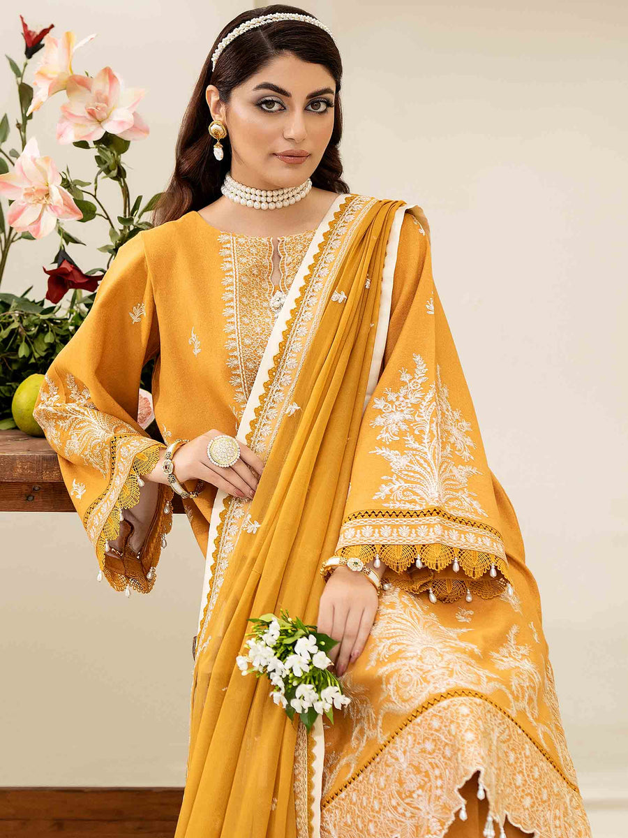 3 PIECE - EMBROIDERED KARANDI SUIT