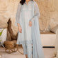 03 Piece Ready to wear  Embroidered Chiffon