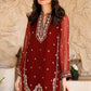 03 Piece Ready to wear  Embroidered Chiffon