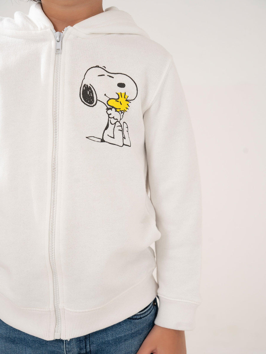 BOYS WHITE FLEECE ZIPPER