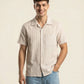 STRIPE TEXTURED CAMP COLLAR SHIRT