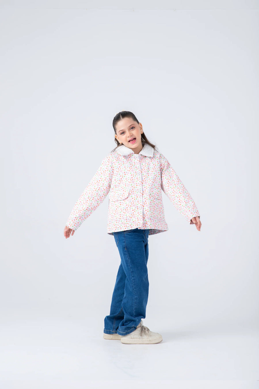 Fuzzy Floral Twill Jacket