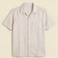 STRIPE TEXTURED CAMP COLLAR SHIRT