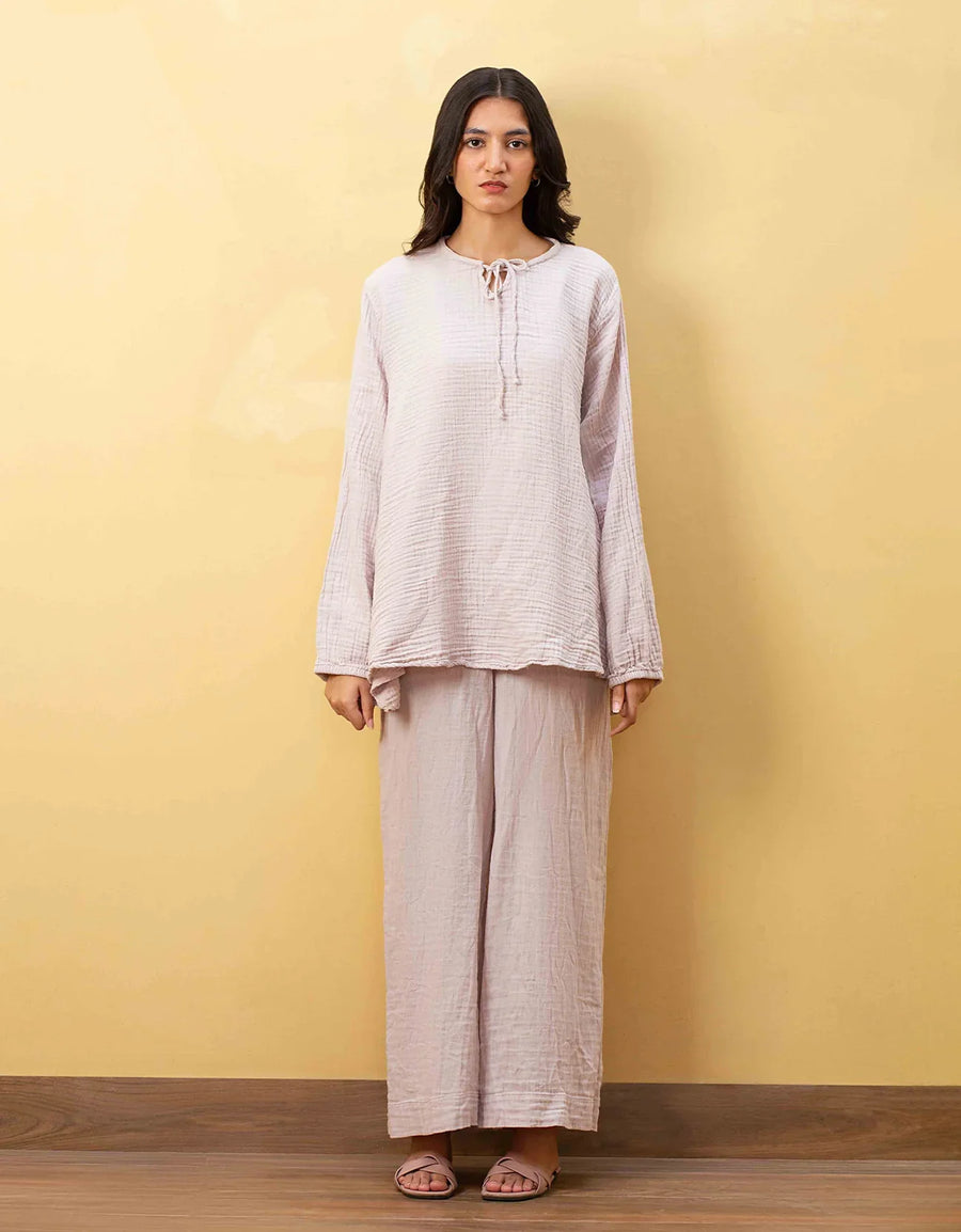 MUSLIN FLARED A-LINE TOP