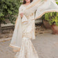 rang-e-bahar Zari organza Peach White 4Pc suit white-crown-S