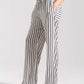 STRIPPED WIDE LEG TROUSERS