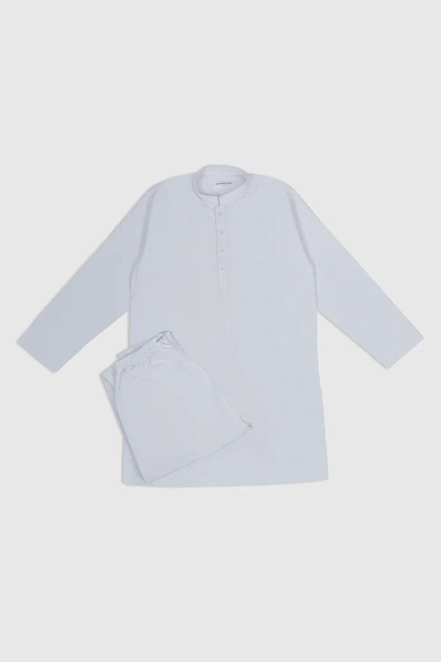 Off White Blended Kurta Trouser - Kids