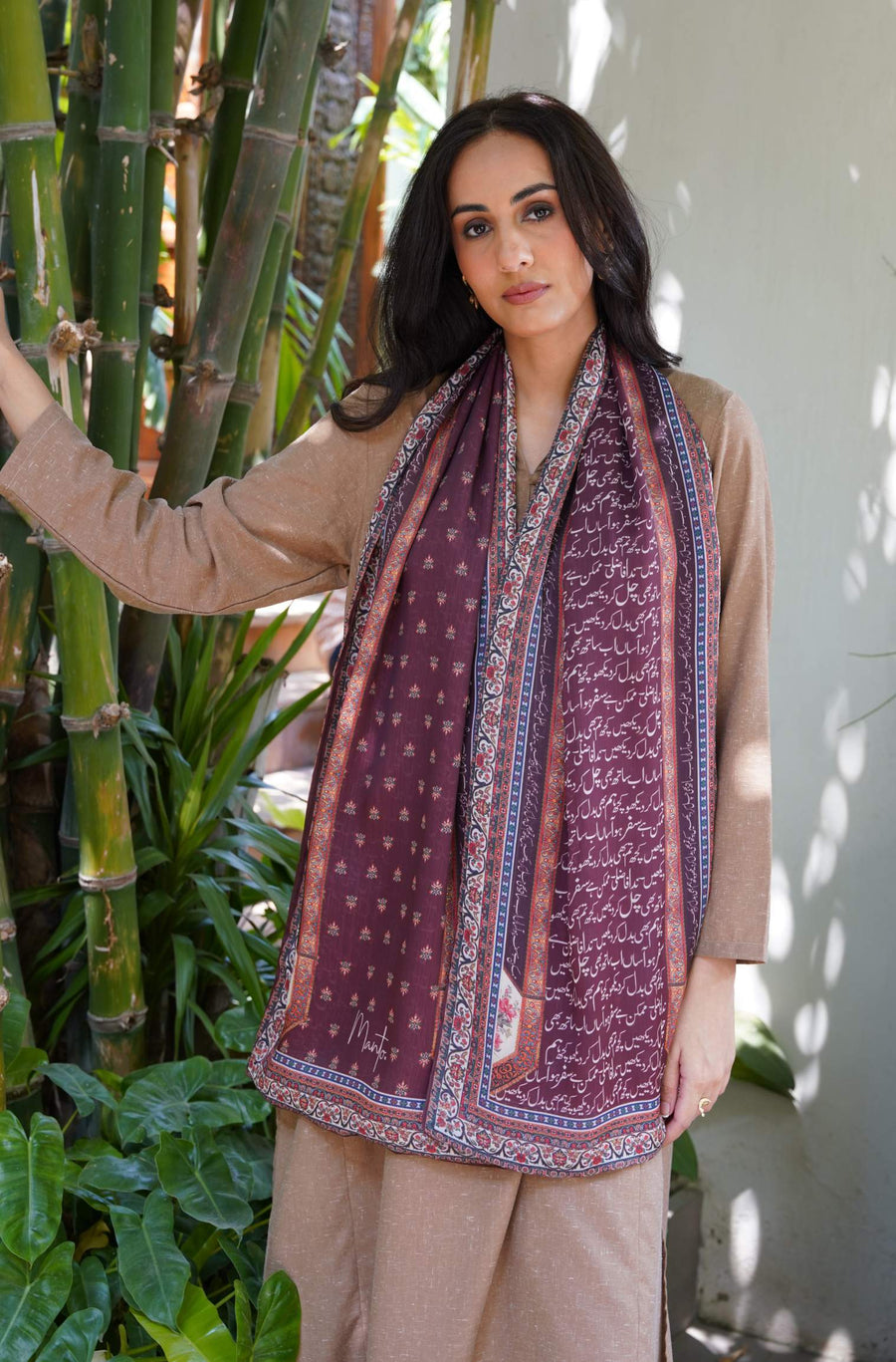 Musafir Stole - Reddish Brown
