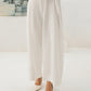 LINEN BUCKLED TROUSER WITH PANEL