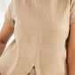 TEXTURED CAP SLEEVE TOP