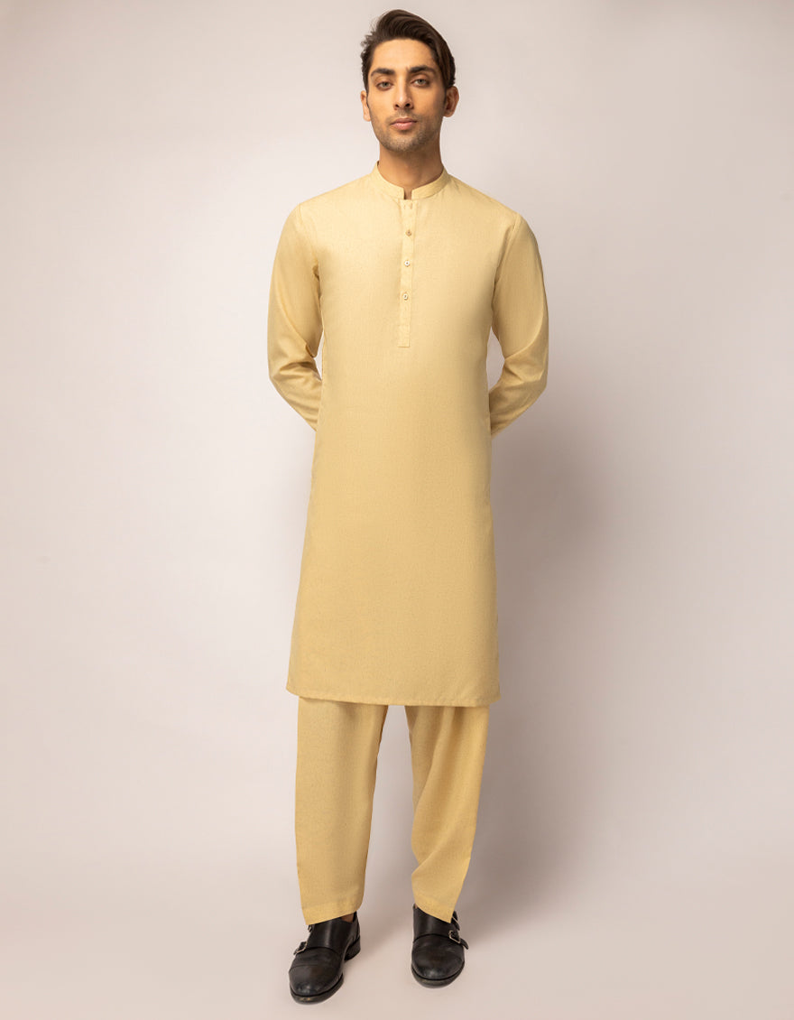 PASTEL YELLOW UNSTITCHED FABRIC