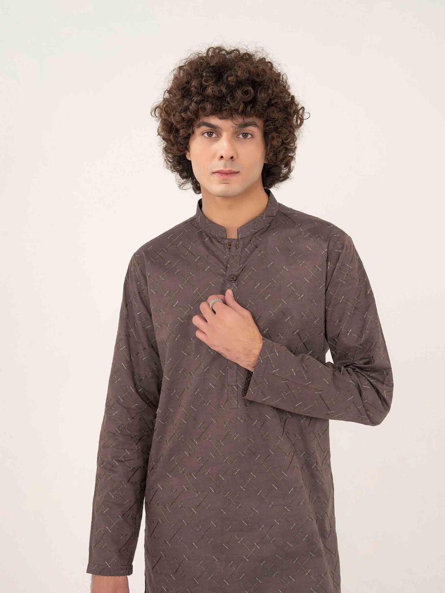 GREY COTTON CASUAL KURTA