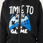 BOYS BLACK TERRY ZIPPER