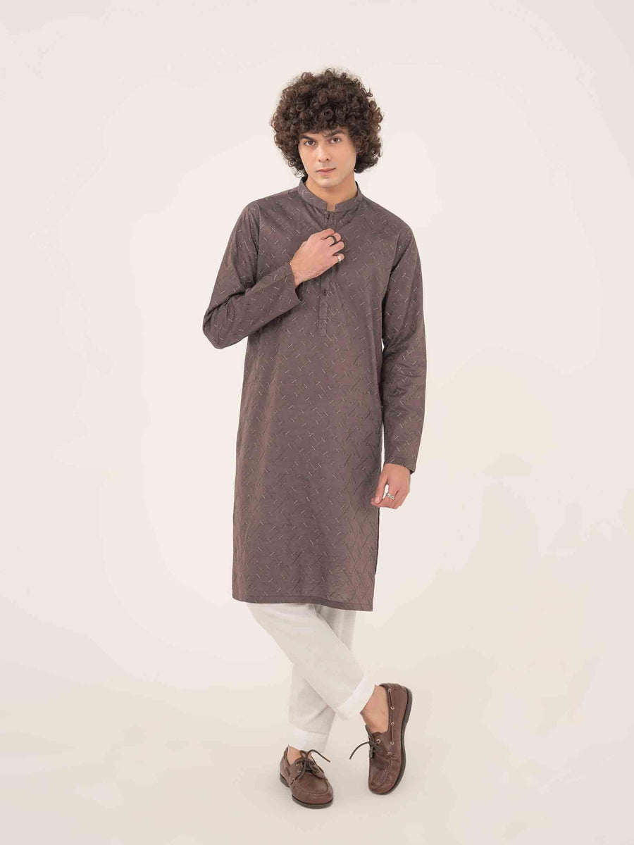 GREY COTTON CASUAL KURTA